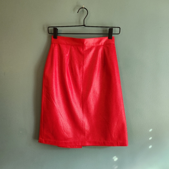 J. Andrews vintage red 2 piece set women's 5/6 blazer and skirt - Picture 6 of 10